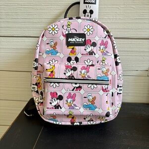 Disney‎ Bioworld Small Pink Multi Colored Backpack Mickey Mouse & Friends NEW